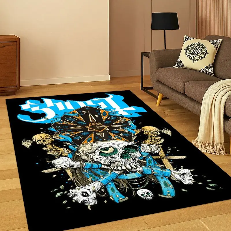 Rock Metal Dark Ghost Band Papa Emeritus Living Room Non-Slip Area Rug Soft Carpet for Bedroom  Sofa,Home Decor Doormat