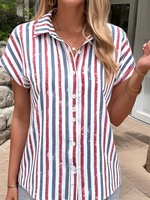 Women's plus size shirt summer chic elegant shirt casual women's fashionable shirt