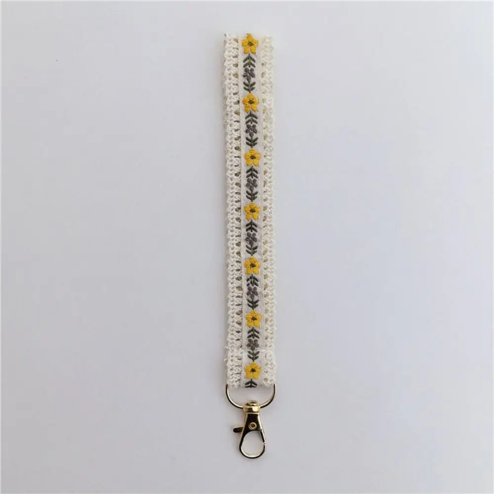 Милый анти-потерянный кружевной ремешок на запястье, красочный тканевый брелок с цветком, кулон, изысканный брелок, ремешок в этническом стиле, аксессуары для сумки