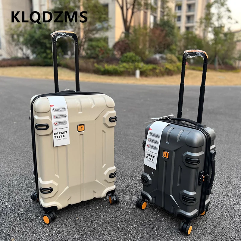 KLQDZMS Suitcase Wheeled Travel Bag Large Capacity Trolley Case Women's Boarding Box ABS + PC Password Box Rolling Luggage