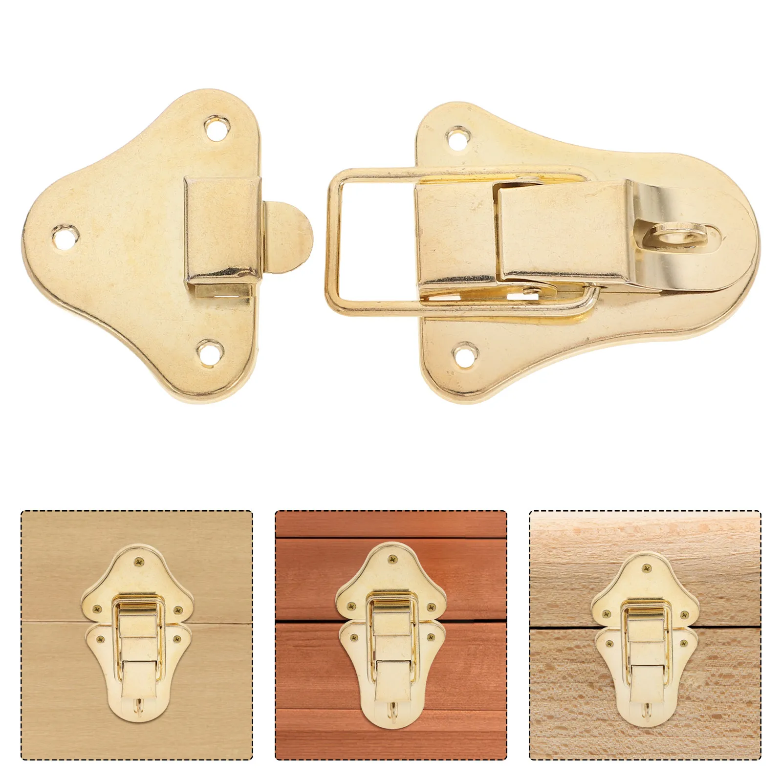 1Set Iron Hasp Latch Retro Style Duckbilled Clasp Decorative Hardware for Jewelry Box Toolbox Chest Suitcase Small Storage