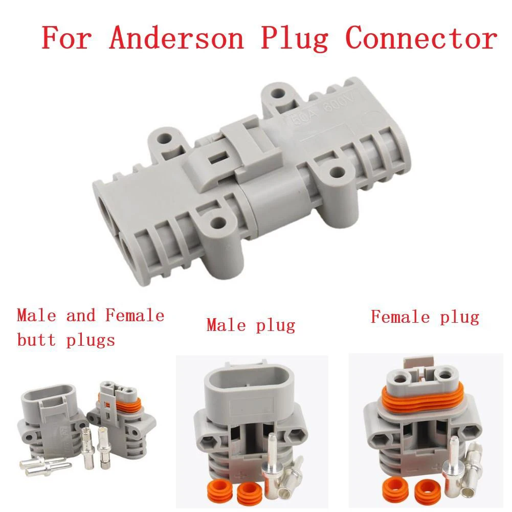 Pair Of FOR Anderson 50 Amp 600V 6 Grey Forklift Cable Power Connectors Plug Solar Panel Wire Connector Envio Gratis Kway