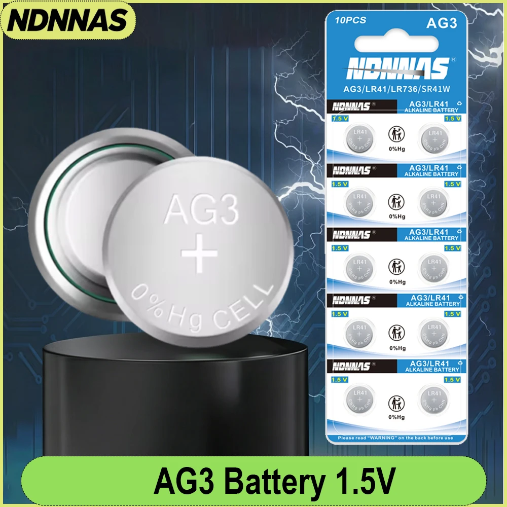 

5-50Pcs AG3 LR41 1.5V 42mAh Alkaline Button Coin Battery 392 SR41 192 L736 384 SR41SW CX41 For Watch Toy Calculator Mini Flashli