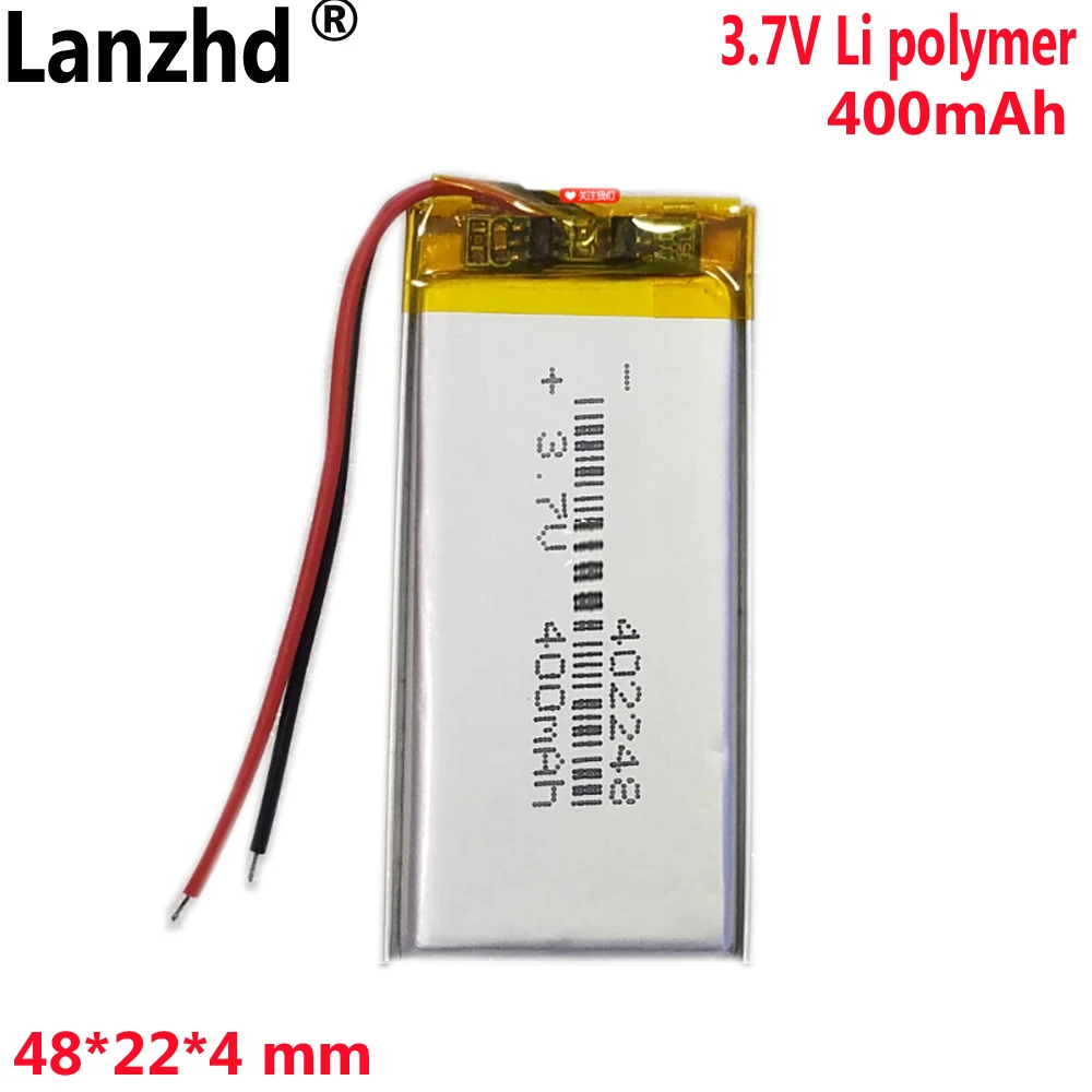 402450 402550 402555 400mAh battery For Point reading pen driving recorder Lamp Led Camera GPS Recorder battery