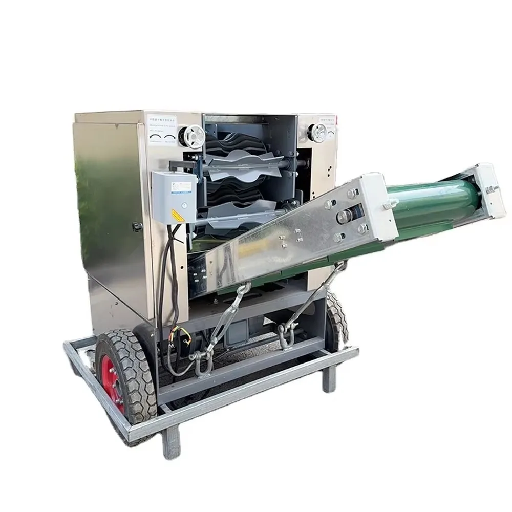 Automatic Coconut Dehusking Machine Continuous Feed Coconut Peeling Machine with Movable Base for Beverage Raw Material