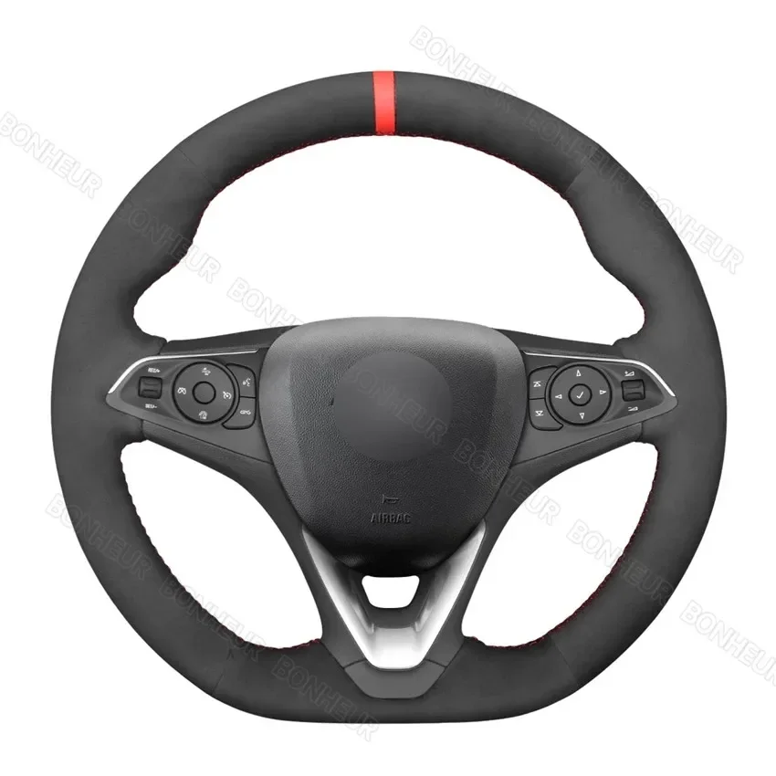 

Black Suede Car Steering Wheel Cover for Opel Astra K Corsa F Combo E Grandland X Insignia CT Mokka Vauxhall Holden Calais