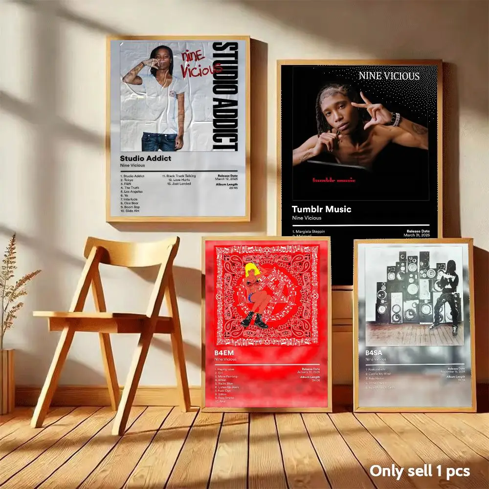 N-Nine V-Vicious Poster Home Living Bed Room Bar Hallway Sticky Wall Art Printing Aesthetic Decor