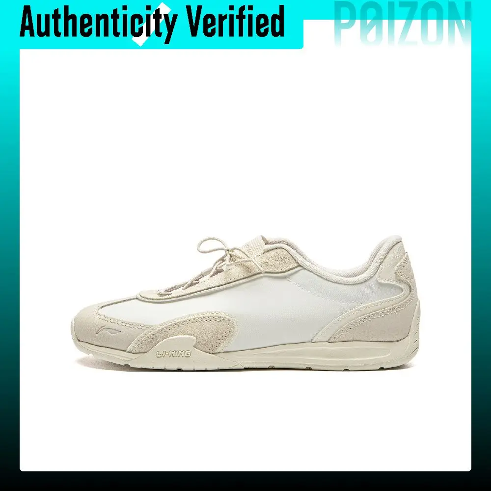 Li Ning Film Breeze Slip Resistant, Abrasion Resistant, Lightweight Low top German Army Trainers Women's Ecru AGCW214-4
