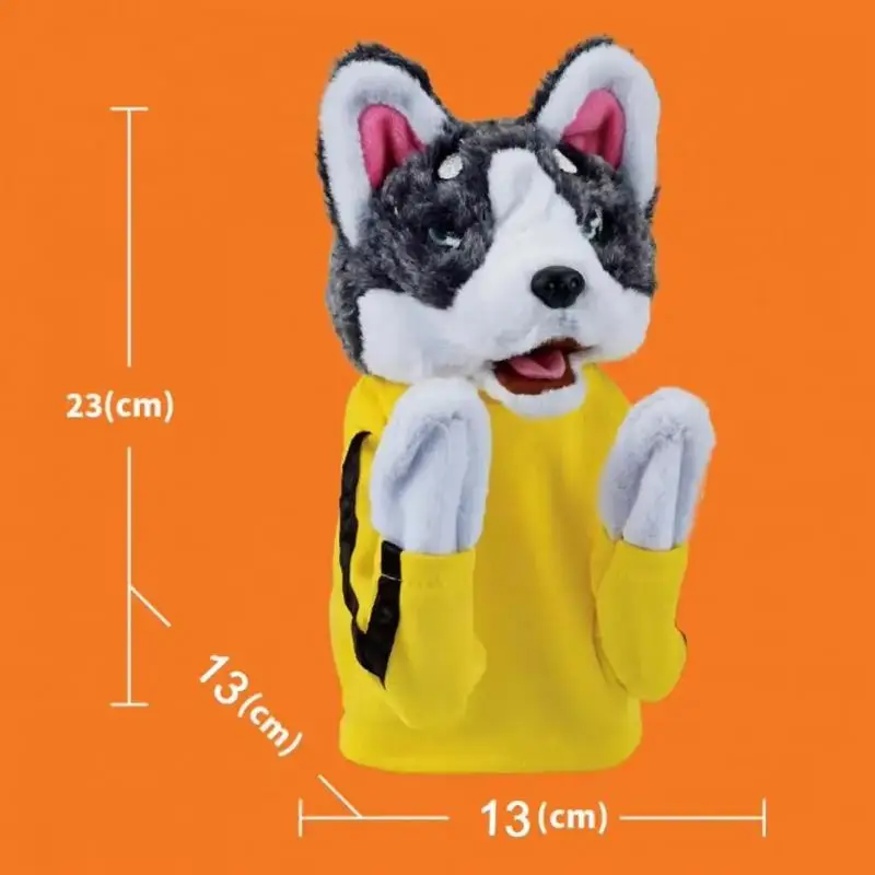 Juguete de peluche de animales de Kung Fu, guantes Husky para perro, marioneta de boxeo de mano interactiva, sonido de batalla para dedos, divertido regalo de cumpleaños para niños