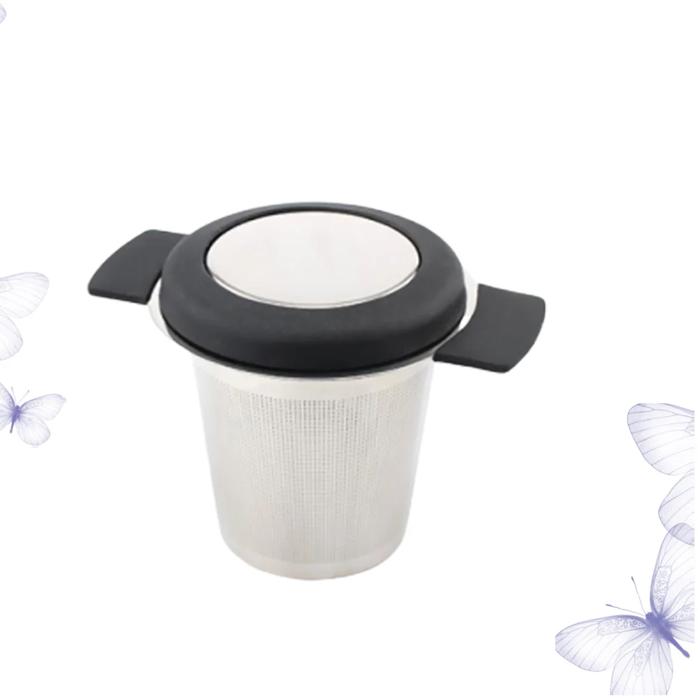 

Stainless Steel Tea Strainer Practical Infuser with Cover Leaker Chic