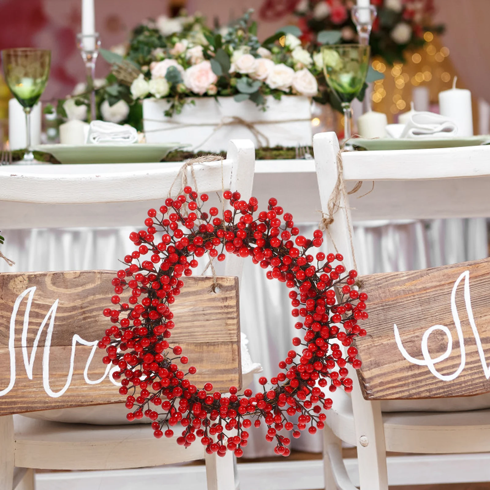 

Artificial Berry 30CM Red Fruit Christmas Decor Festival Scene Decor Front Door Hanging nament Holiday Supplies