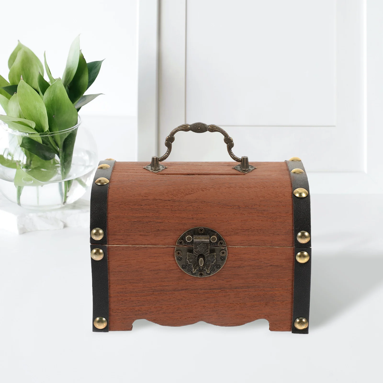 Wooden Piggy Bank Safe Box Large Capacity Coin Storage Money Jar Kids Savings Box Home Decoration Ornament Kids Coin Bank