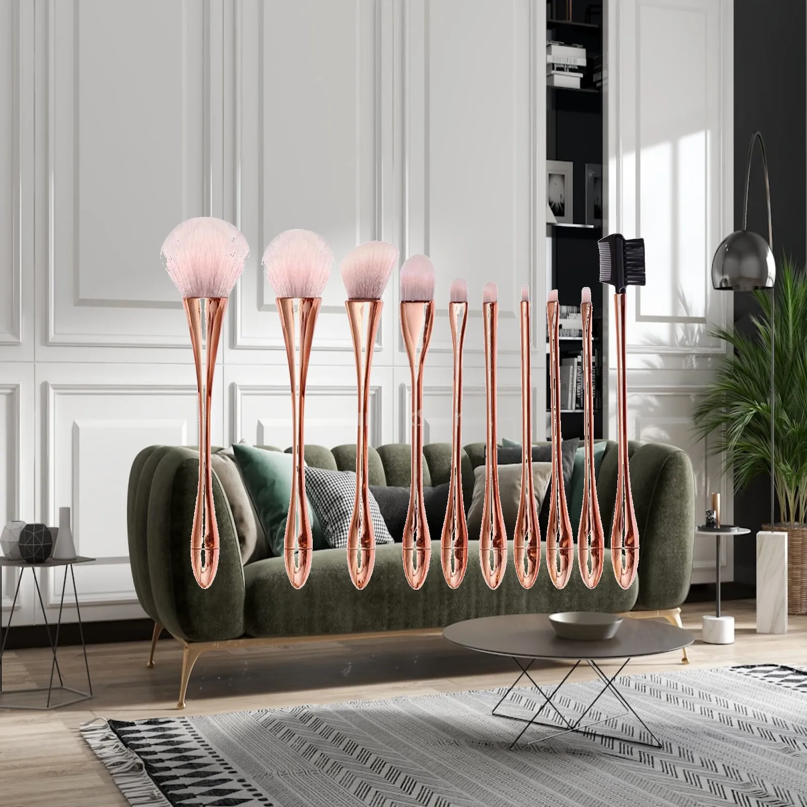 

10 Pieces Makeup Brushes Synthetic Soft Blending Make up Brush for Eyebrow Blush Lip