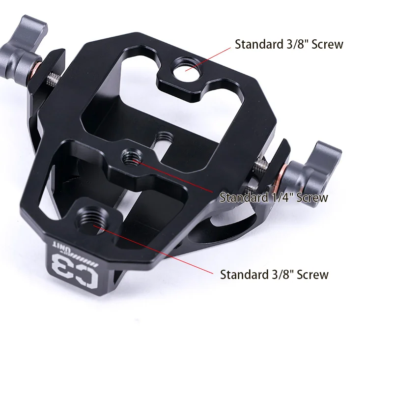 Vlogger C3 15mm Dual Rod Clamp Base Plate Railblock with 1/4 3/8 Standard Thread  for Camera Cage