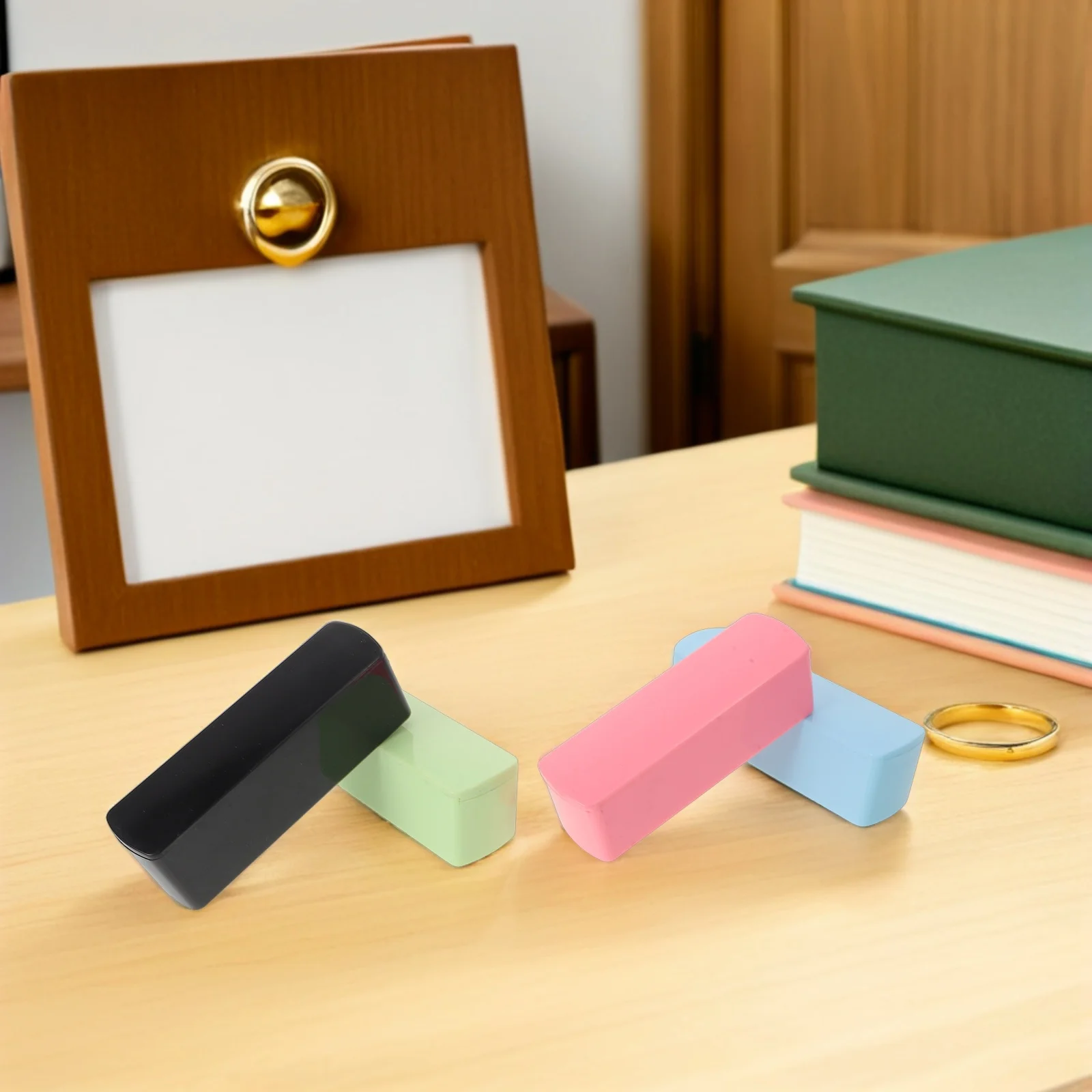 

4Pcs Japanese Name Seal Box with Individual Compartments for Efficient Stamp Storage and Desktop Organization Plastic Stationery