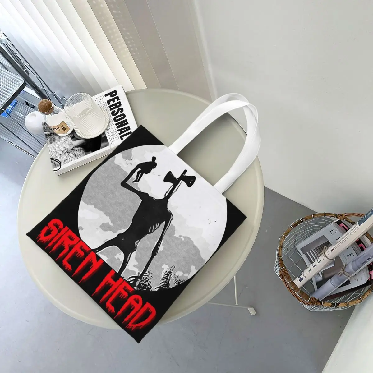 Siren Head 1 Shopping Bags Ladies Canvas The Tote Bag Reusable Ladies Shoulder Tote Travel Handbag