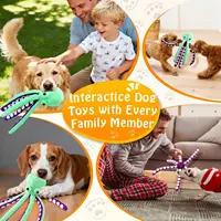 Squeaky Octopus Plush Dog Toy Indestructible Teething Chew Toy Interactive Sound Pet Stress Relief Boredom Toy for Dogs and Cats 2