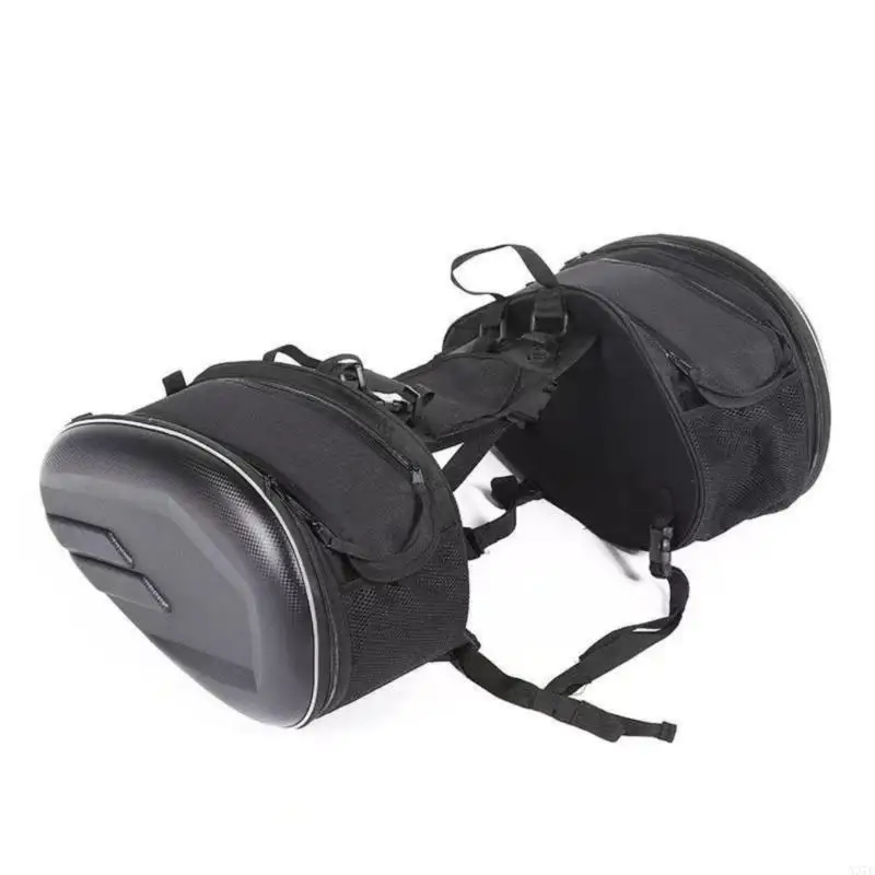 Large Capacity Motorcycle Bags with EVA Hard Shell & Waterproof Oxford Fabric Easy to Use for Helmets Storage X37F