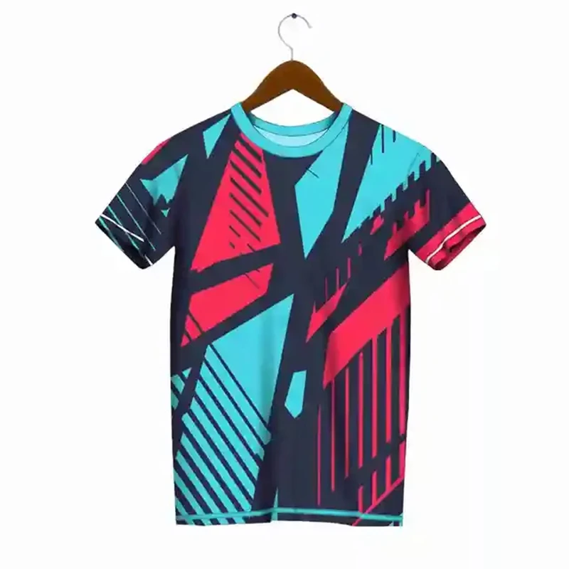 

Men's 3D Graffiti Colorful Tshirts Sportswear Short-sleeved Round Neck Gym Tops Men Clothing 2024 Trend Summer Oversized T-Shirt