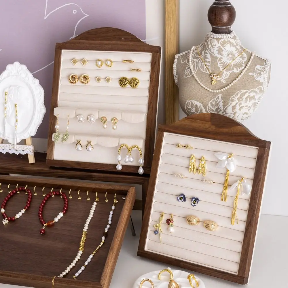 

Vertical Wooden Jewelry Tray Large Capacity Earrings Jewelry Display Tray Standing Rings Jewelry Organizer Jewelry Storage