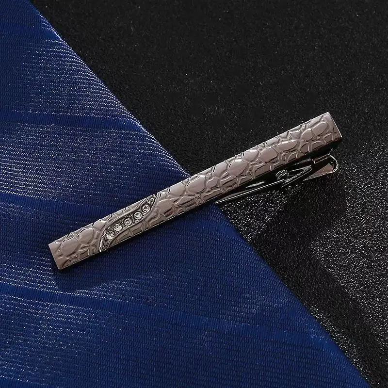 Fashion Tie Clip For Men Stone Pattern Bar Clasp Practical Mens Classic Tie Clips Clamp Pin Jewelry Necktie Wedding Gift
