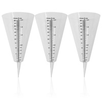 3Pcs Rainfall Meter Prime Scale Lawn Garden Farming Large Cone Shaped Test Tube Outdoor Transparent Rain Gauge Measuring Cup