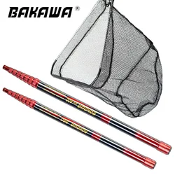 BAKAWA Fishing Net Telescoping Foldable Landing Net Pole Lightweight Carp Carbon Folding Sea Hand Dip Net 3M/4M/2.1M Tackle