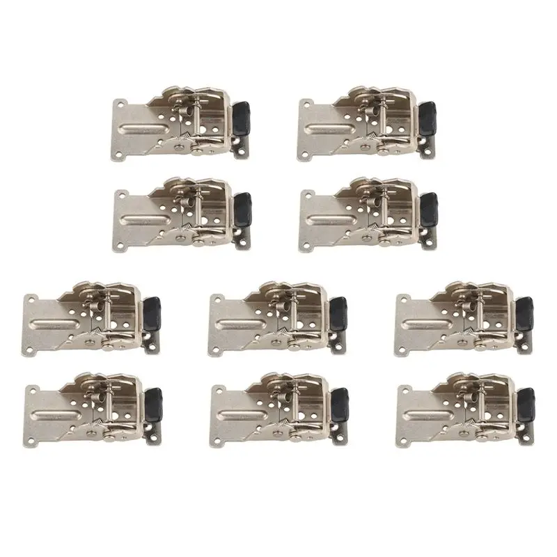 DT39 10PCS Self-Locking Folding Hinge, 180 Degree Table Leg Hinge, Silver Hardware Cabinet Hinge for Furniture DIY