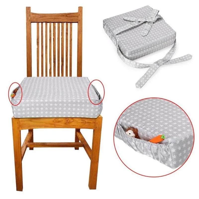 Children Increased Chair Pad Adjustable Baby Furniture Booster Seat Portable Kids Dining Heightened Cushion Pram Chair Removable view 3