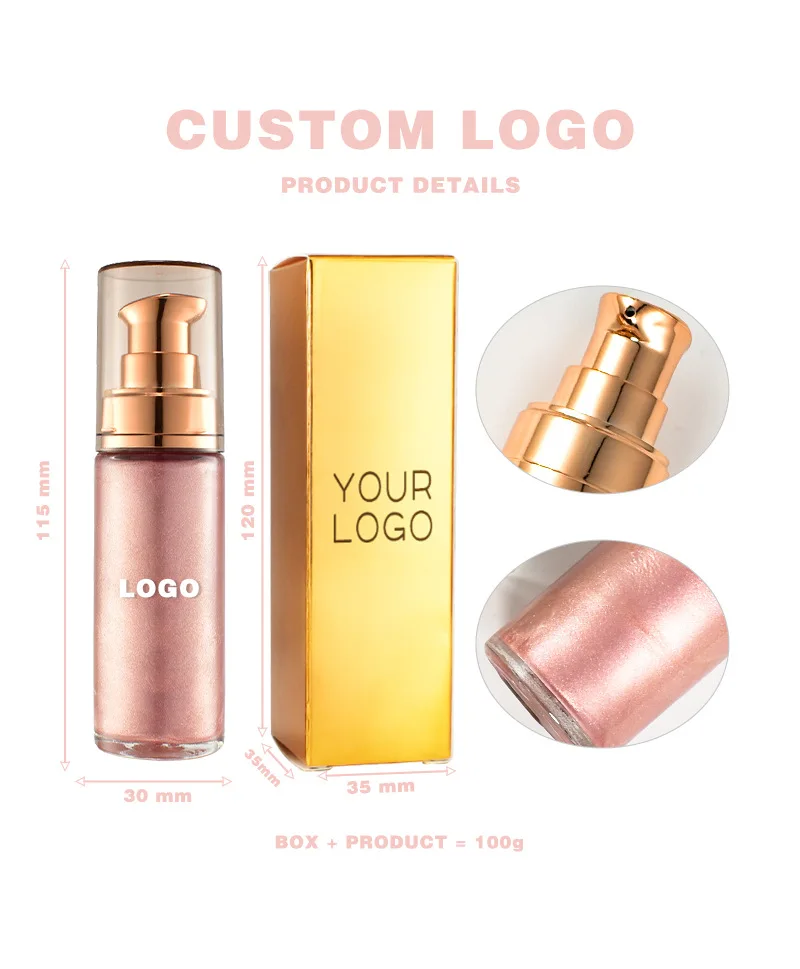 

Customized Logo Liquid Highlight Quicksand Glitter to Brighten Face and Whole Body Highlight International Station Makeup