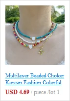 Einfache Rocailles Strang Halsband Mode Koreanische Kragen Charme Bunte Handgemachte Böhmen Halskette Frauen Strand Weibliche Schmuck – Detail 5