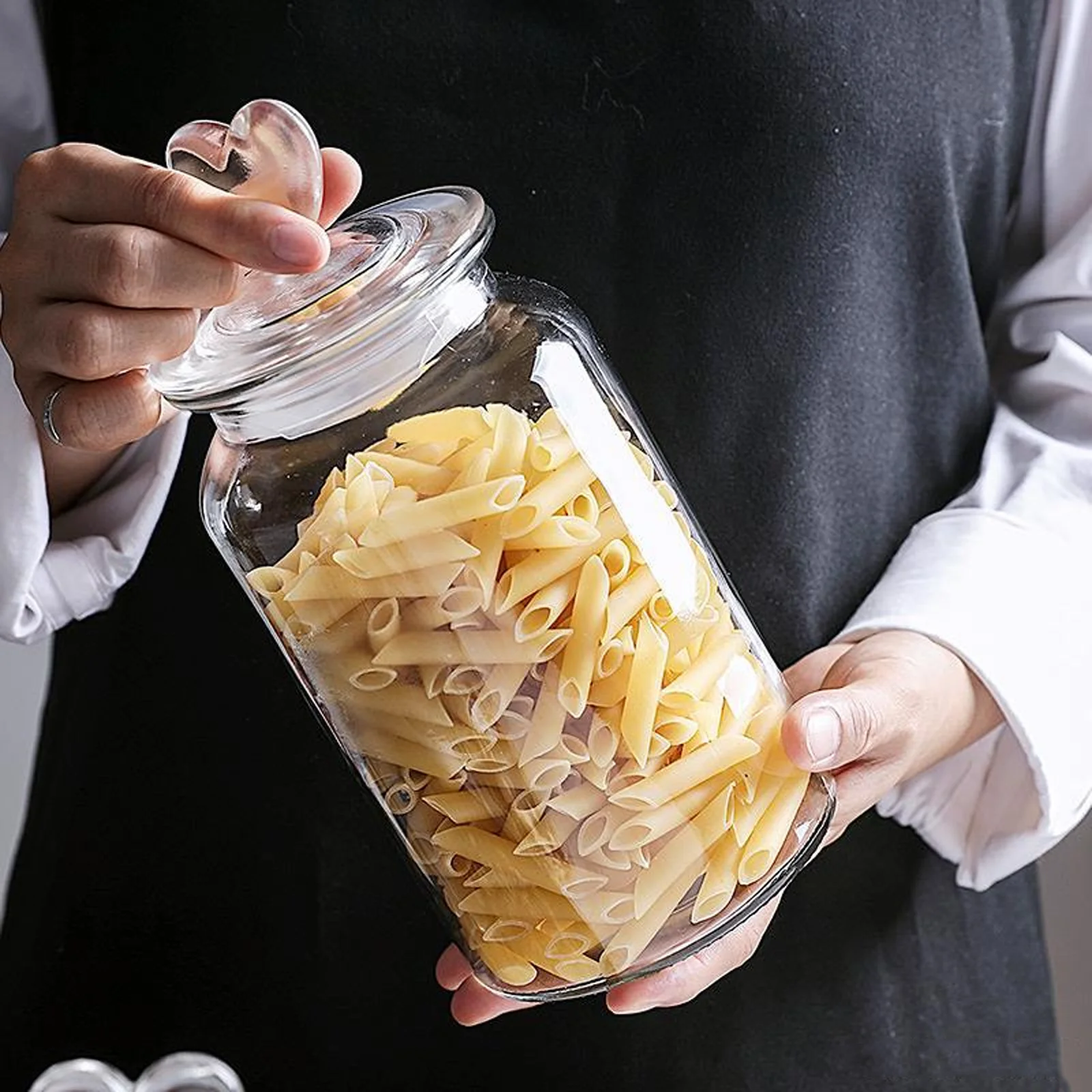 

Glass Storage Jar with Lid Dried Fruit Box Tea Holder Candy Storage Container Transparent Honey Tank Dried Fruit Box