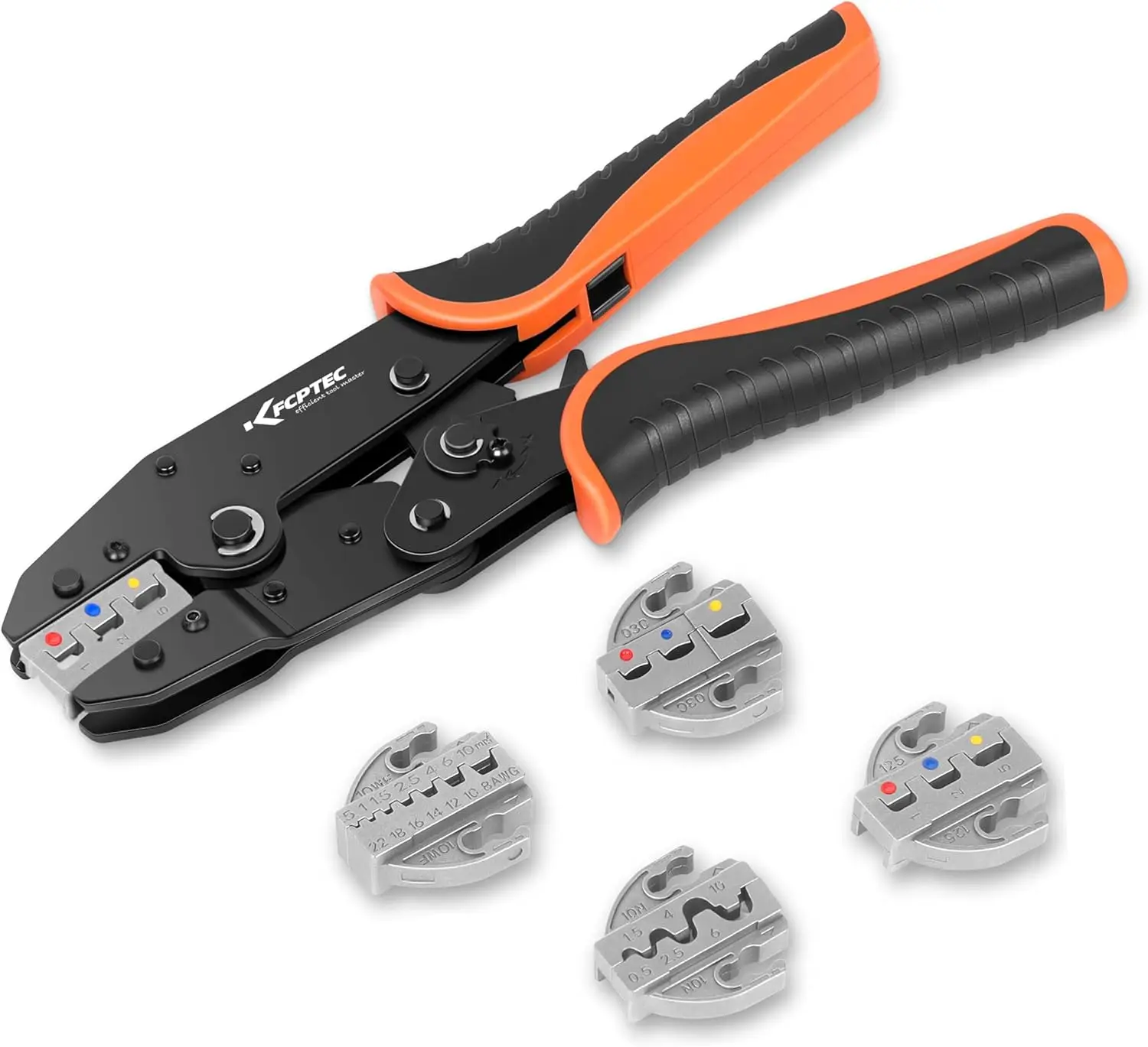 

5-Piece Ratchet Wire Crimping Tool Kit with Quick-Change Jaws for Heat Shrink, Insulated & Non-Insulated Connectors