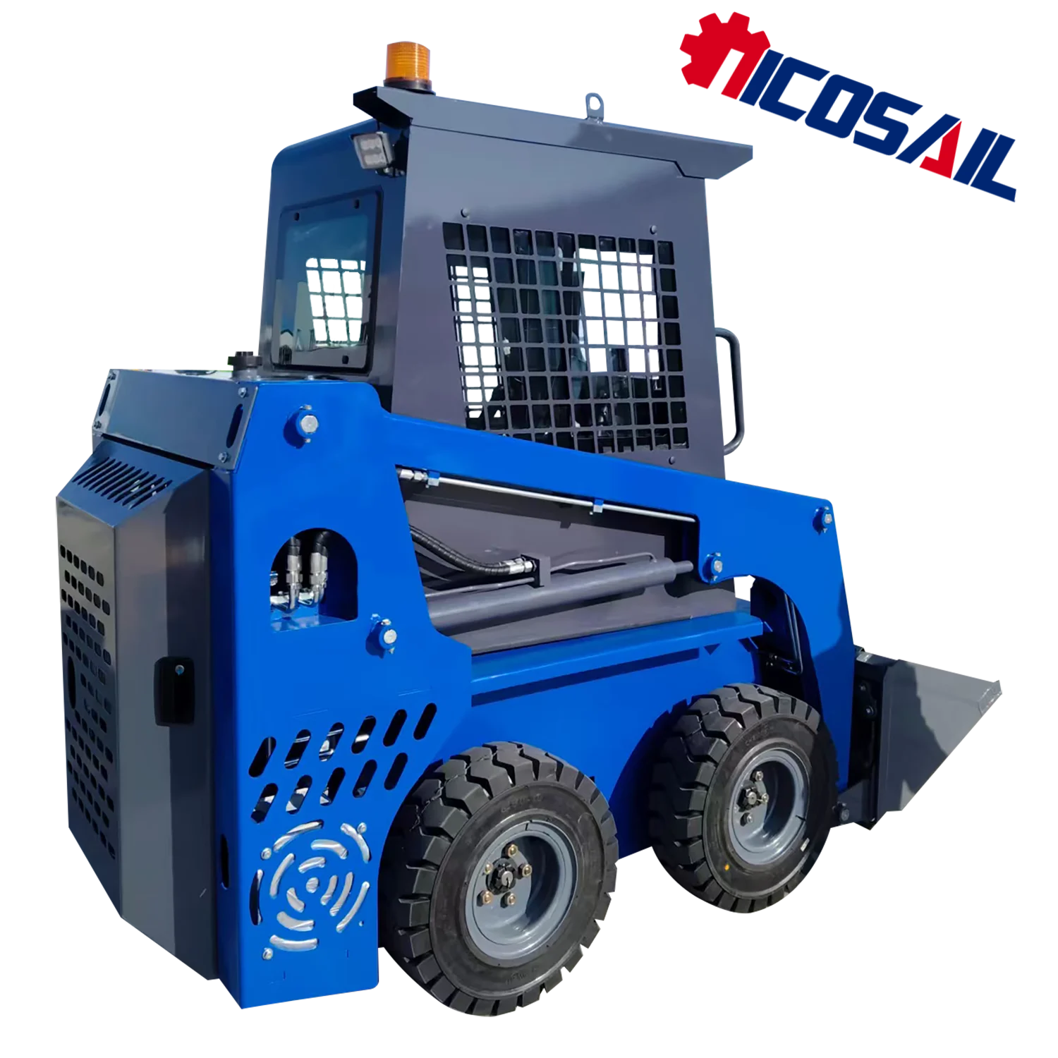 

China's new type of small wheeled skid loader with cab, 1300kg, convenient small skid