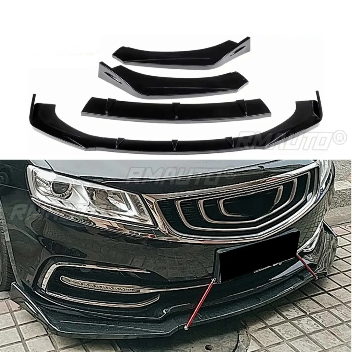 

Car Front Bumper Lip Front Bumper Splitter Diffuser Bumper Guard Protector Body Kit For Geely Borui 2017-2018 Car Accessories