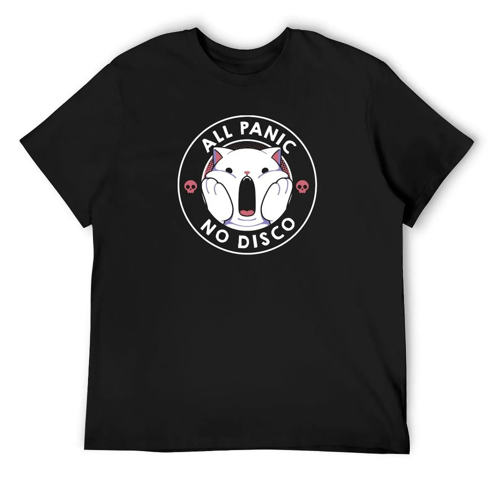 

All Panic No Disco Funny Cat by Tobe Fonseca T-Shirt luxury designer man t shirt mens designer clothes