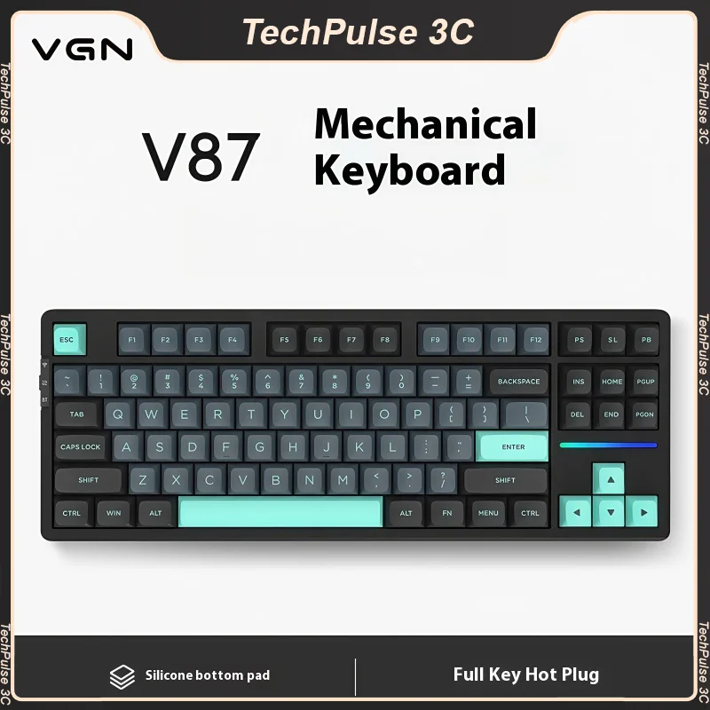 VGN V87/V87pro Three Mode Mechanical Keyboard Connection Customized Mechanical Keyboard Ergonomic Structure Hot Plug Keyboard