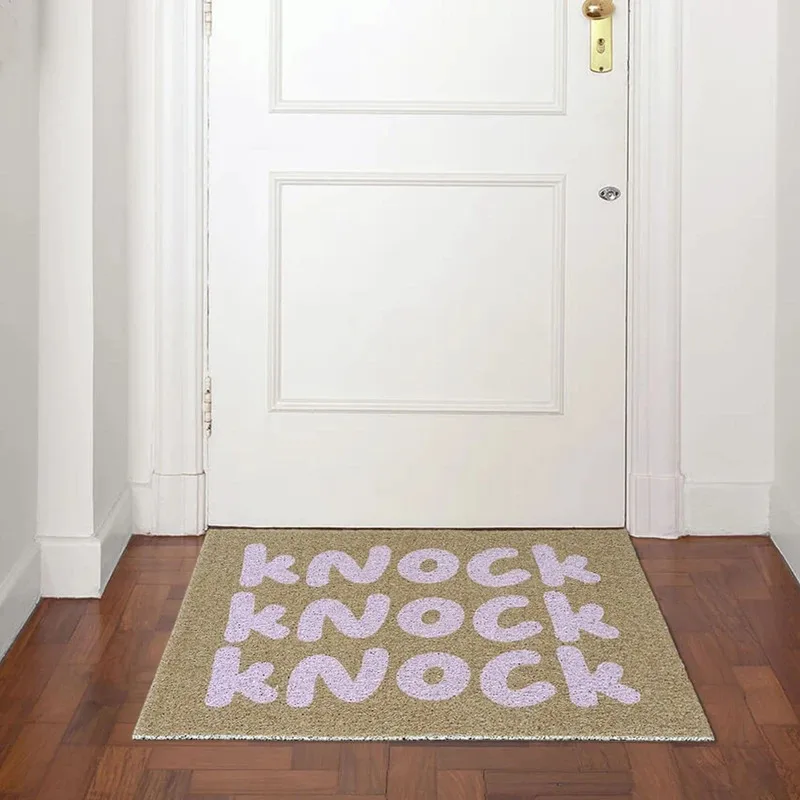 VIKAMA Letters Doormat Cuttable Welcome Entrance Rug Hallway Mat Carpet Area Anti Dust Floor Tidy Clean Pad Aesthetic Home Decor