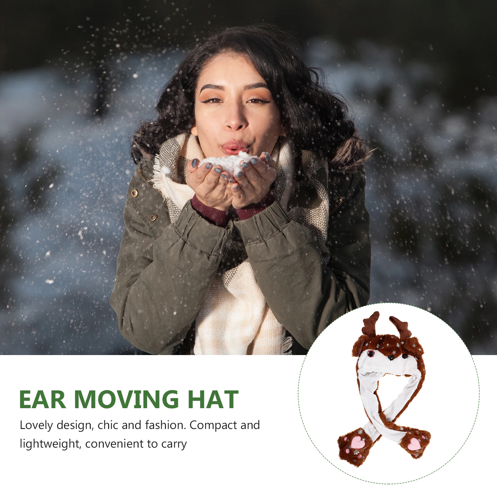 

Has Moving Ear Hat Adorable Hats Crazy Toddler Festive Headband Dress up Deer Costume Headwear