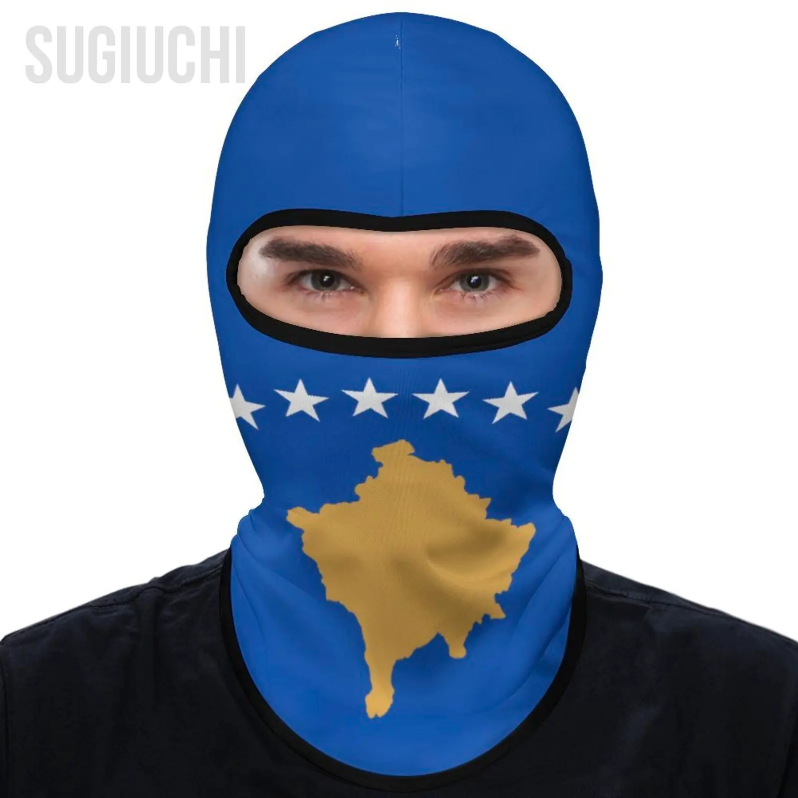 

Kosovo Flag Outdoor Cool Sunscreen Motorcycle Face Mask Moto Biker Wind Cap Mask Stopper Windproof Bicycle Cycling Headgear