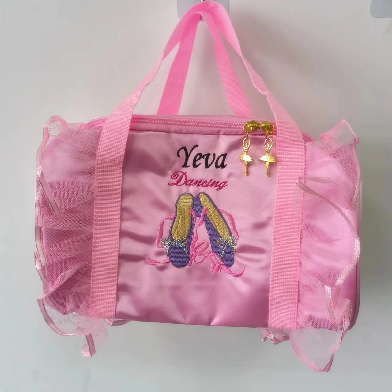 Personalized Dance Bag for Girls, Ballerina Bag for Kids, Small Duffle Bag, Custom Name Birthday Gift, Pink Girls Dance Bag