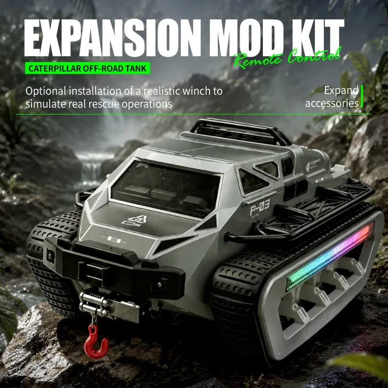 New C8840 full-scale remote control crawler tank cool light climbing off-road vehicle toy