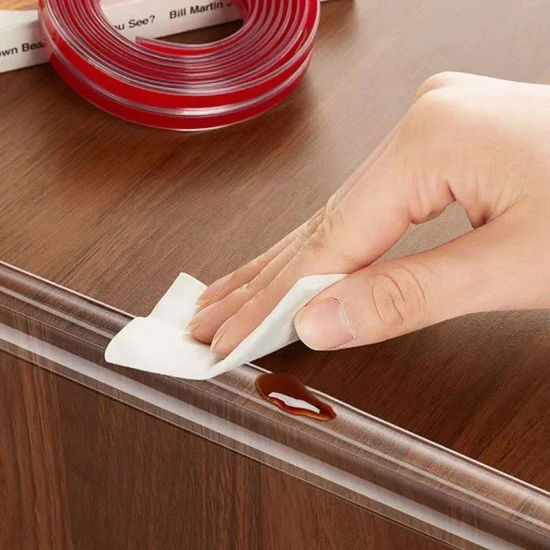 Transparenter Tischkantenschutz aus Silikon, Baby-Schutzstreifen, selbstklebend, kollisionssicher, Sicherheits-Eckenschutz für Möbel – Detail 7