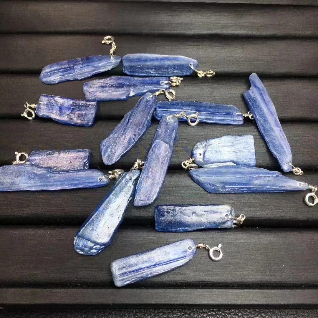 Unit One Piece 925 Silver Buckle With Hot Wholesale Natural Kyanite Crystal Healing Free Form Pendant