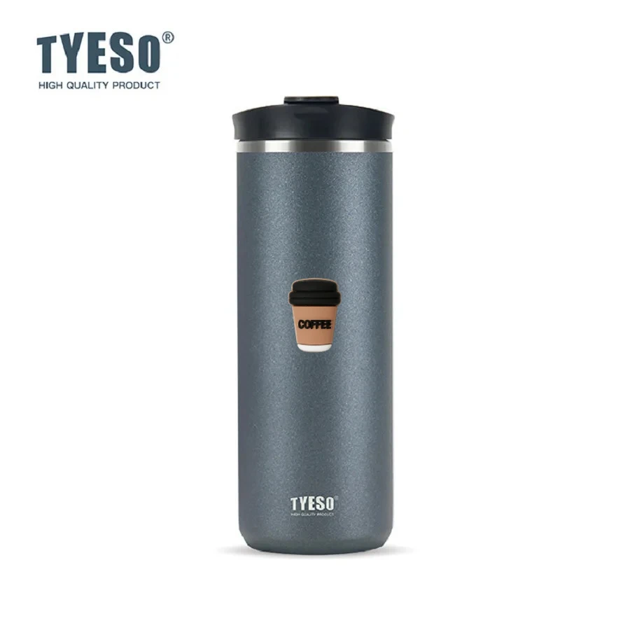 Tyeso 750ml French Press Vacuum Flasks Mug Stainless Steel Cold Brew Coffee Maker Tea Infuser Double-Wall Insulated Thermoses
