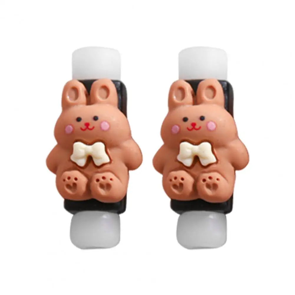1 Pair Animal Bite USB Cable Protector Cable Organizer Data Line Management Charging Safe Protection Cable Winder For iPhone