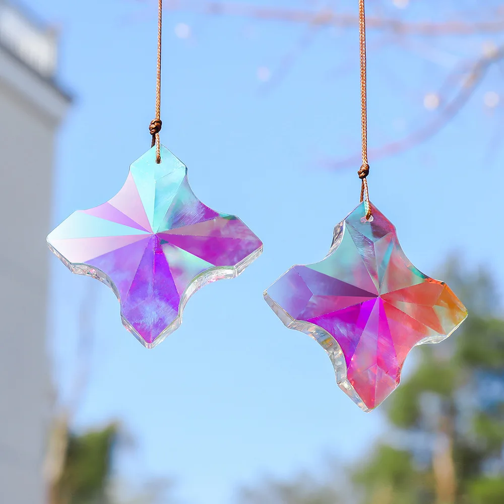 

Camal 1Pcs AB-Colors Crystal Square 70mm Sun Catcher Rainbow Maker Hanging Drops Pendant Chandelier Parts DIY Home Garden Decor