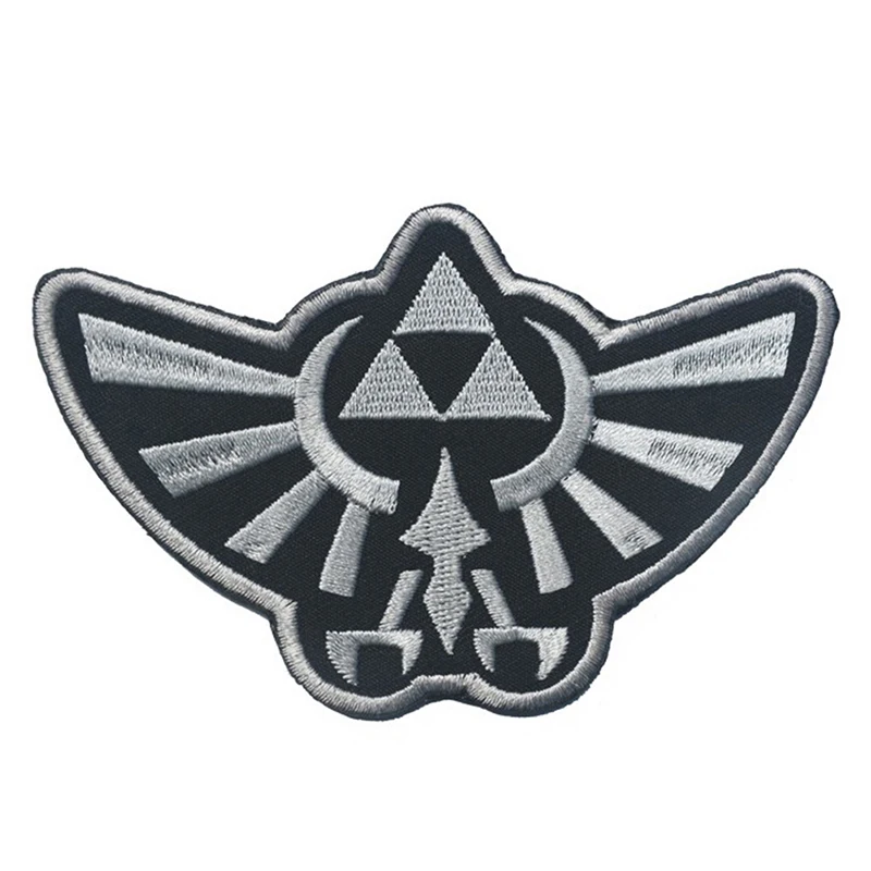 1Pc Borduurwerk Doek Sticker Zelda Legends Vleugels Armbanden Koninklijke Embleem Logo Tactische Militaire Badge Kleding Stof Goud Zilver