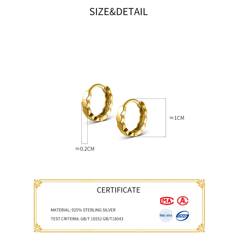 La Monada Polygon Hoop Earrings For Women Silver 925 Glossy Section Fine Women Earrings Jewelry Hoop Earrings 925 Silver Girls