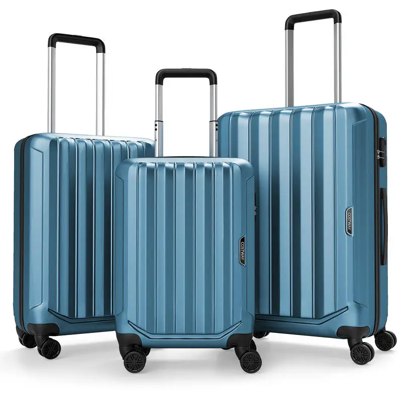 

3-Piece Hardside Luggage Set (20/24/28 Inch) Lightweight with 3-Digital Lock-Blue